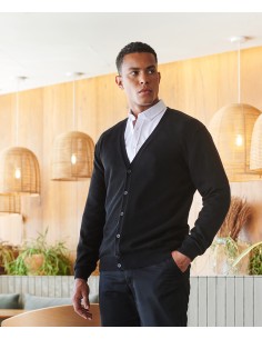 H-H722-Mens Lightweight V-Neck Cardigan 2